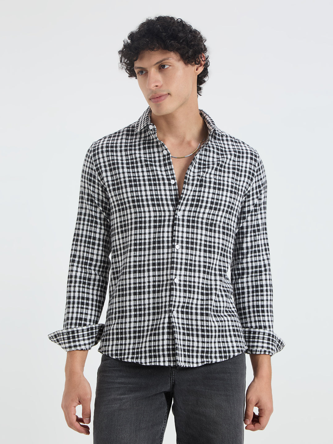 Timeless Black & White Checks Shirt