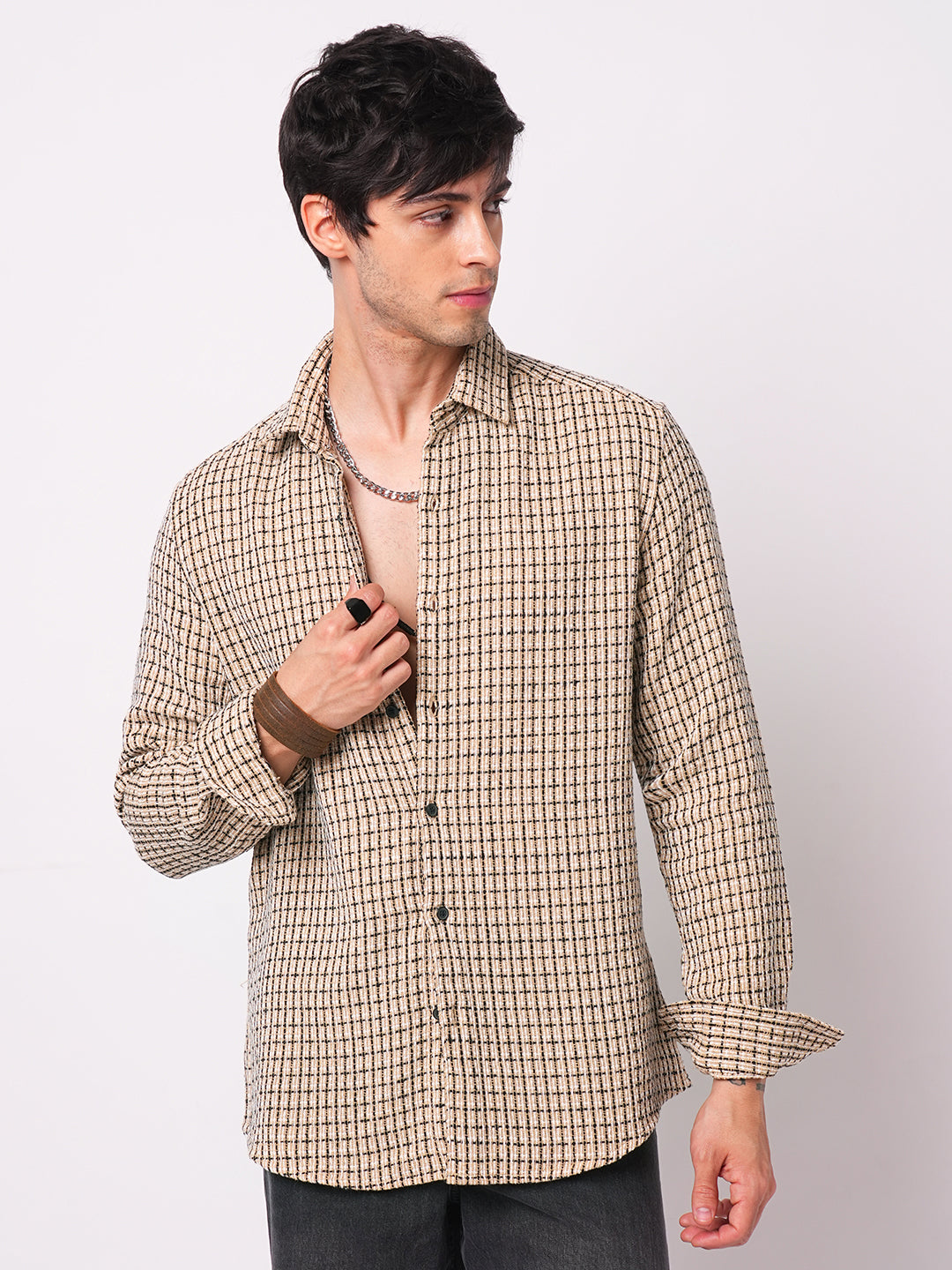 Multicolour Interweaved Checkered Shirt