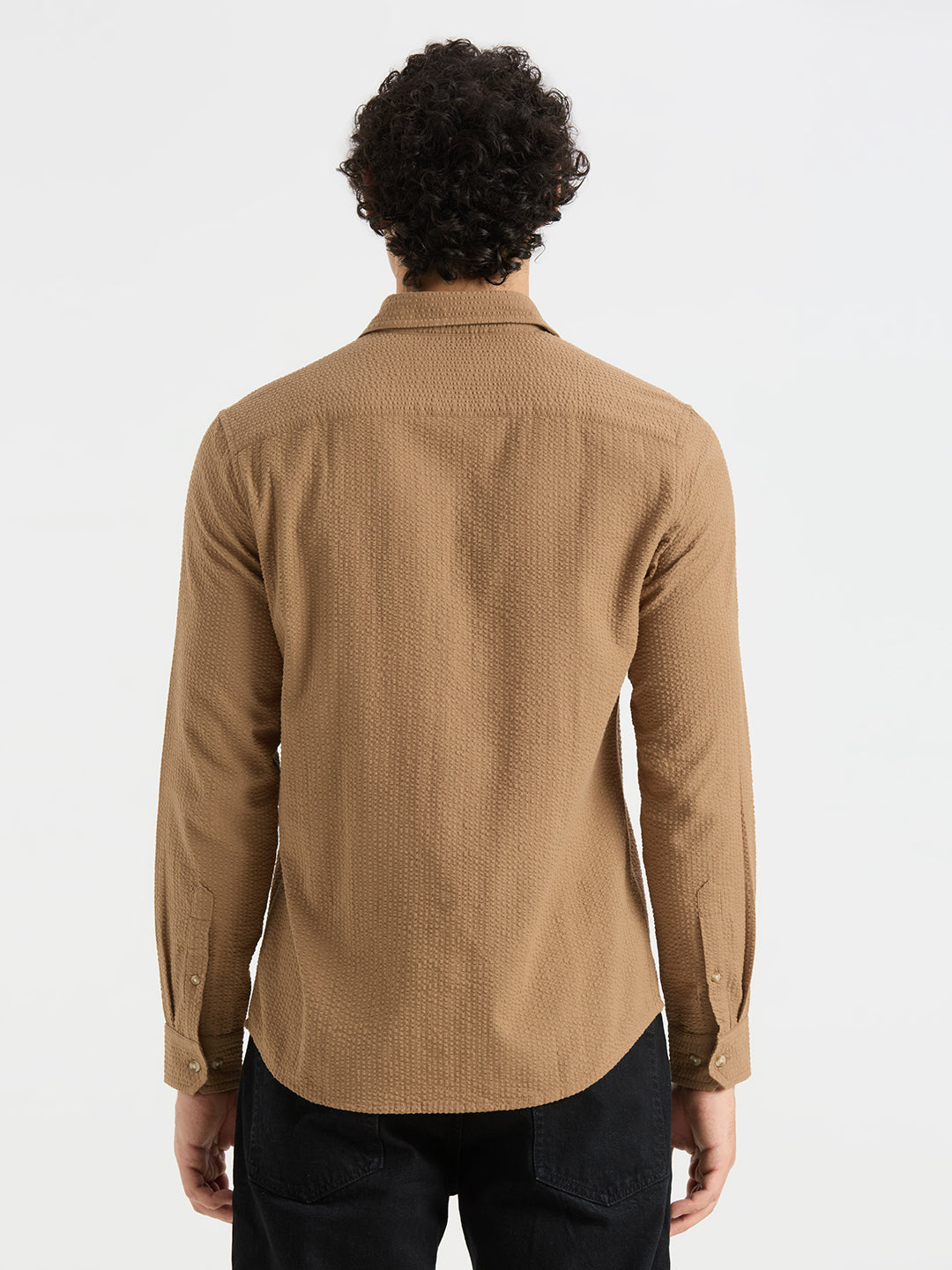 Timeless Peanut Brown Seersucker Shirt