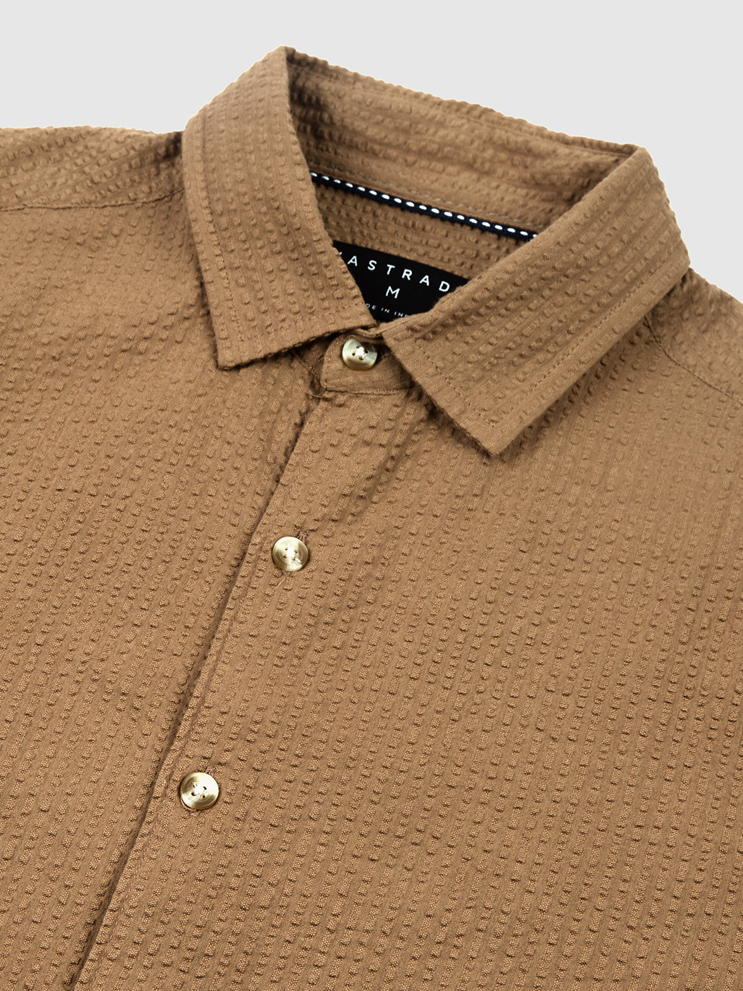 Timeless Peanut Brown Seersucker Shirt