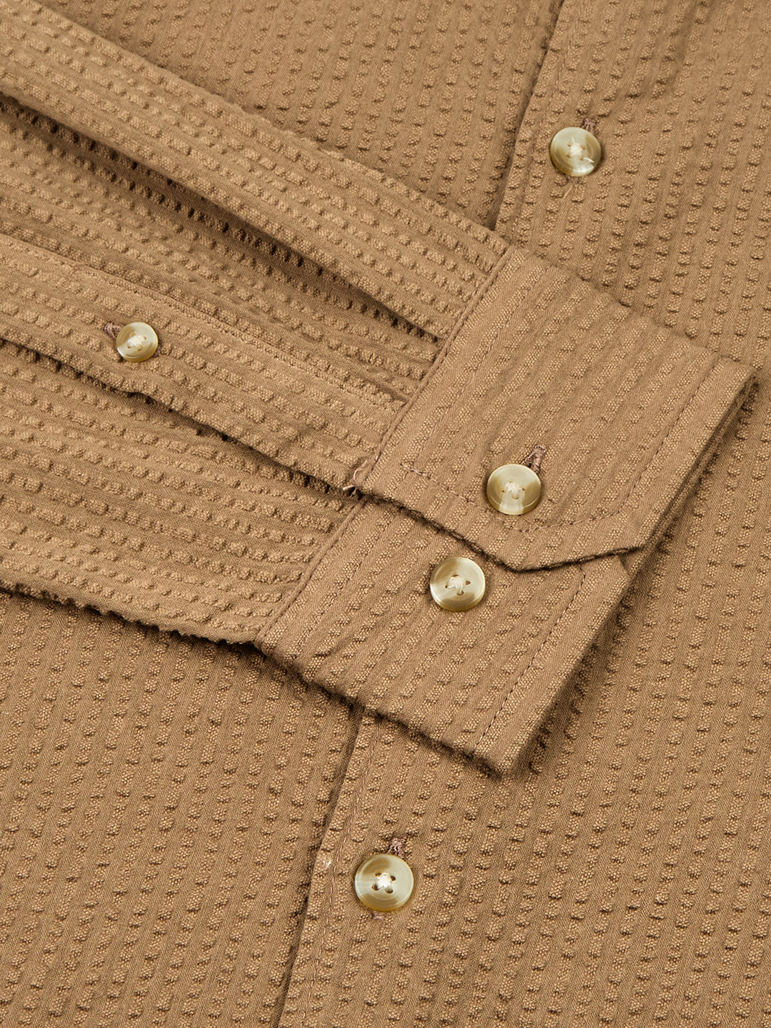 Timeless Peanut Brown Seersucker Shirt