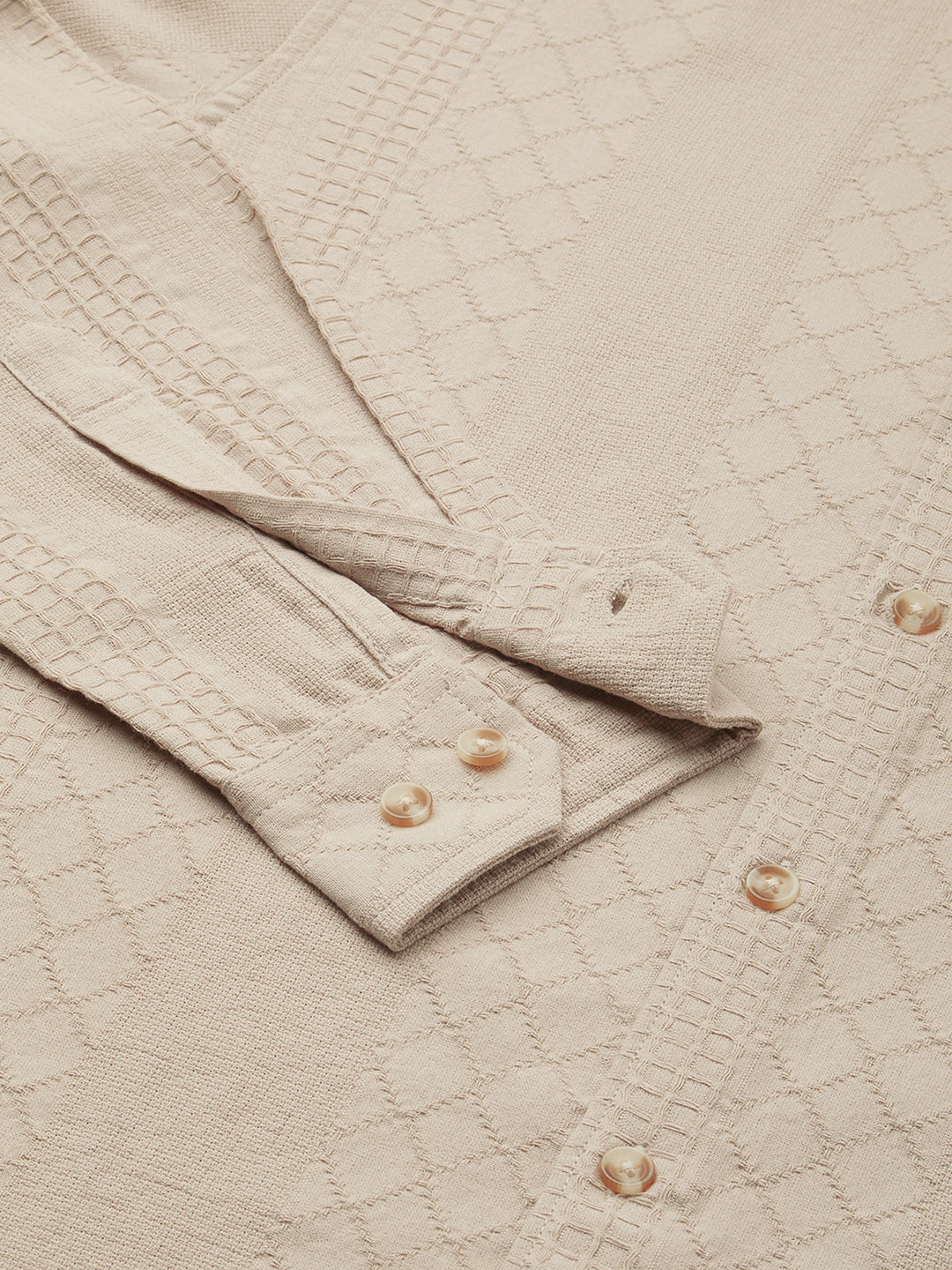 Bisque Beige Embroidered Shirt