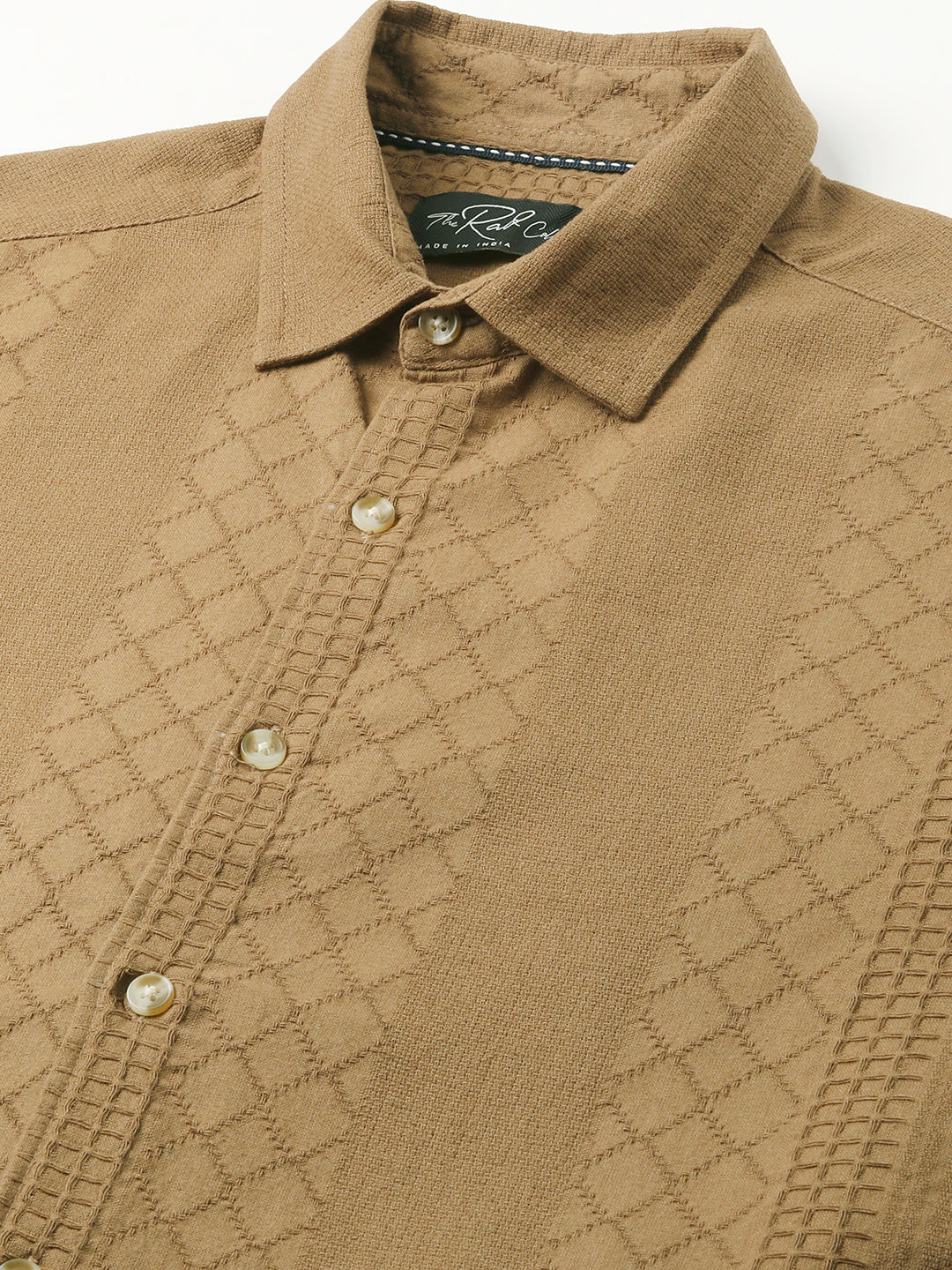 Russet Brown Embroidered Shirt