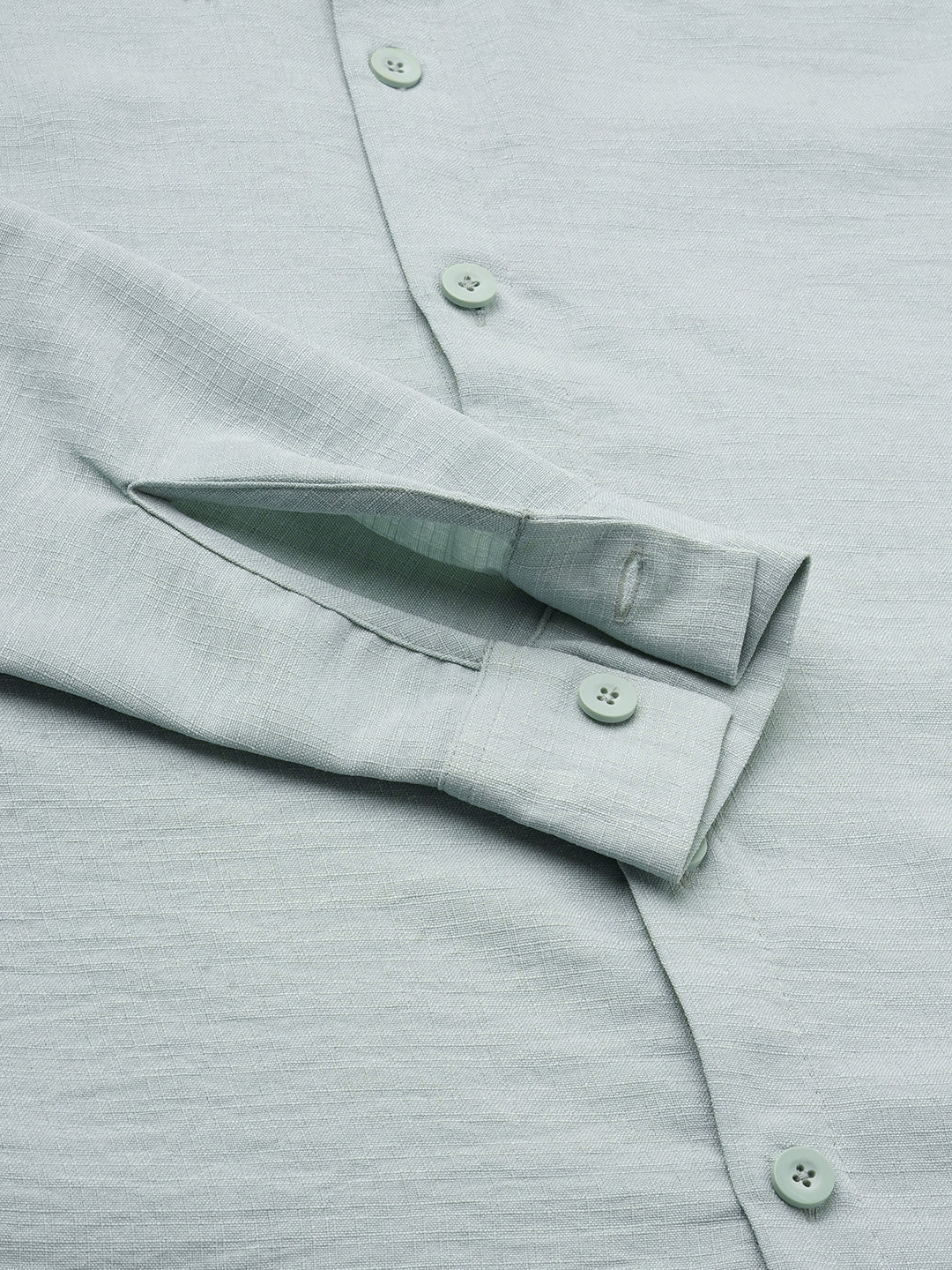 Pastel Green Slub Textured Oversized Shirt