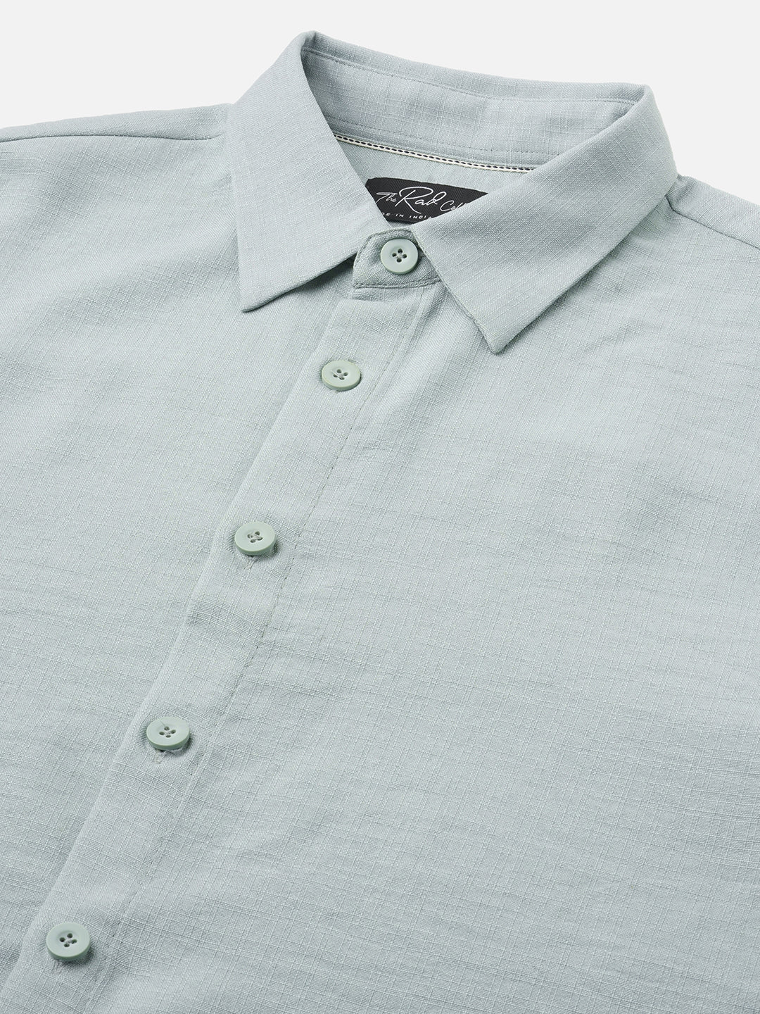 Pastel Green Slub Textured Oversized Shirt
