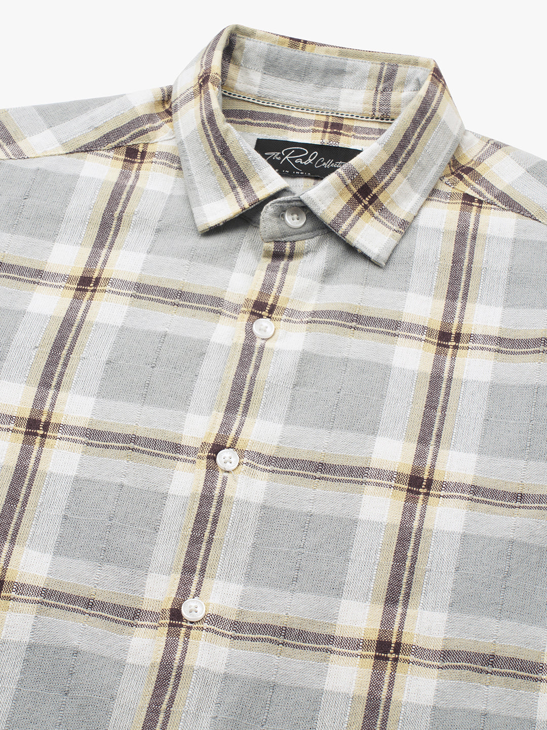 Multicolour Ember Plaid Checks Textured Shirt