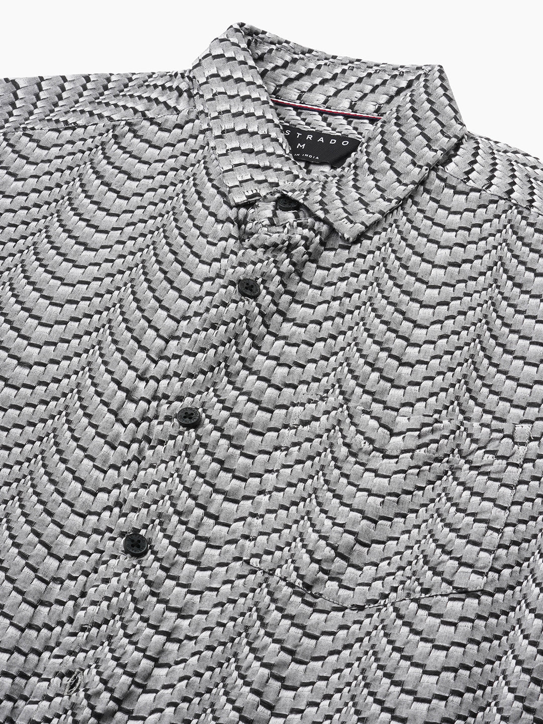 Black Jacquard Weaved Shirt