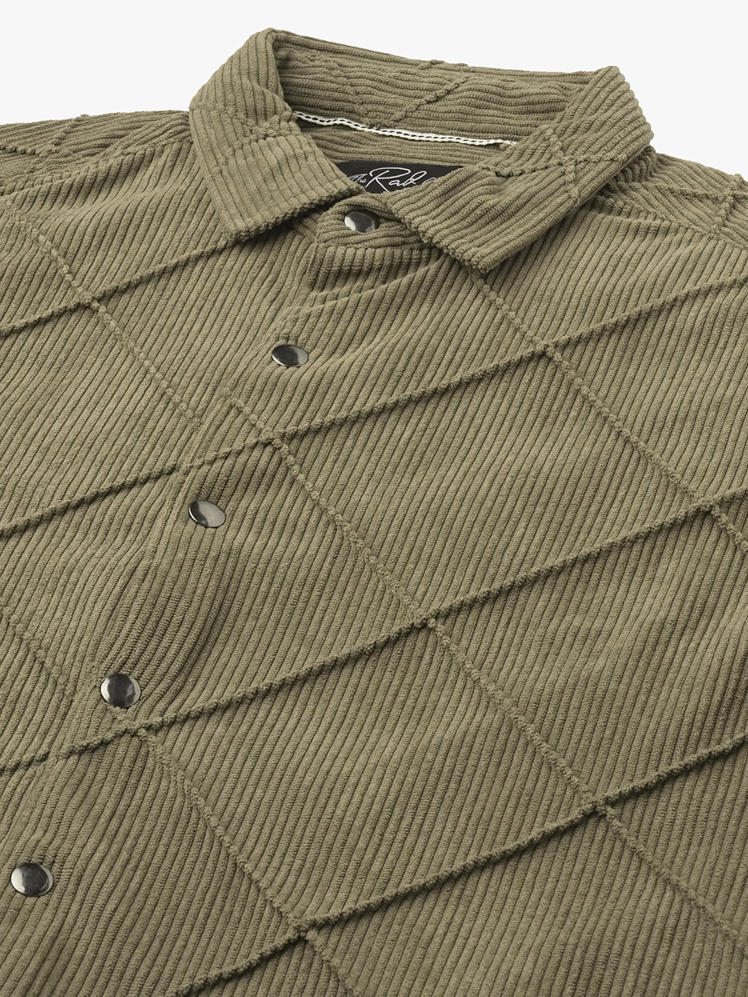 Cordcraft Olive Crosshatch Statement Shirt
