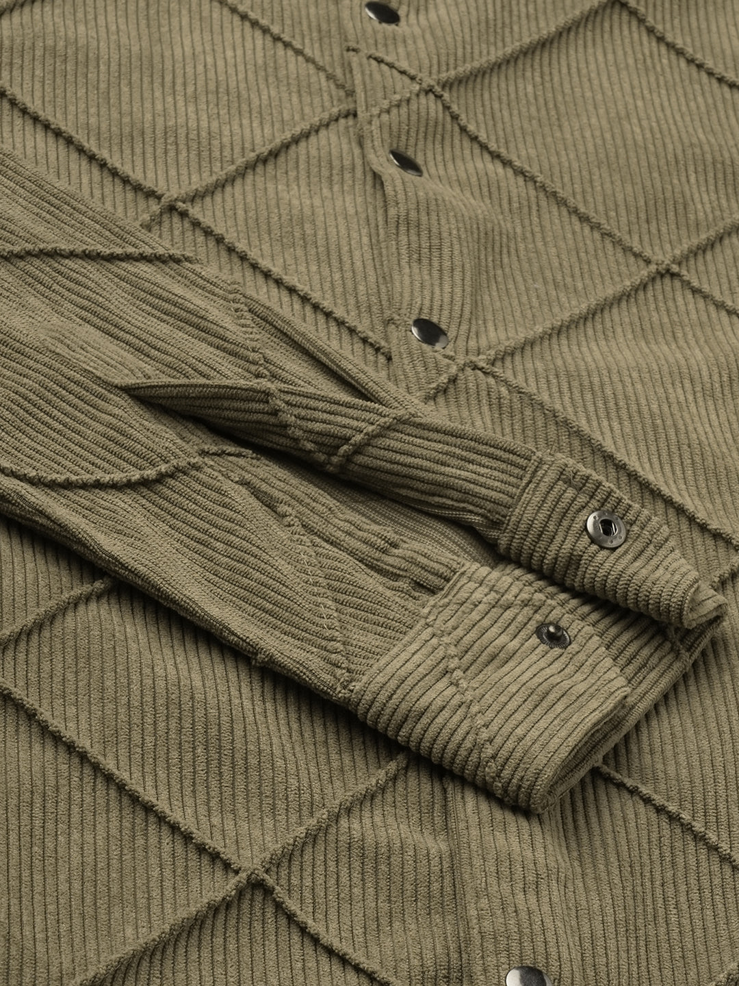 Cordcraft Olive Crosshatch Statement Shirt