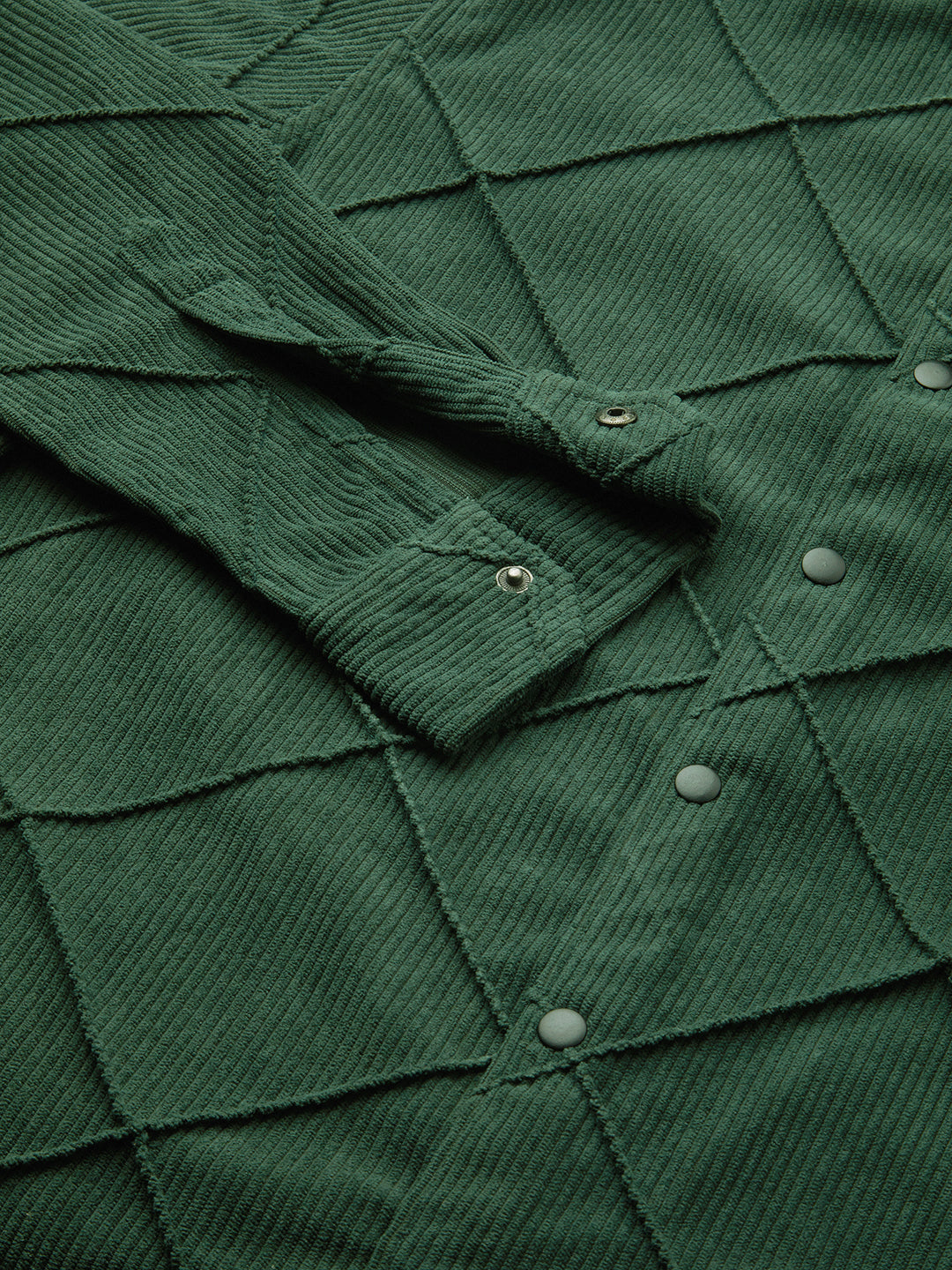 Pine Green Textured Corduroy Shirt