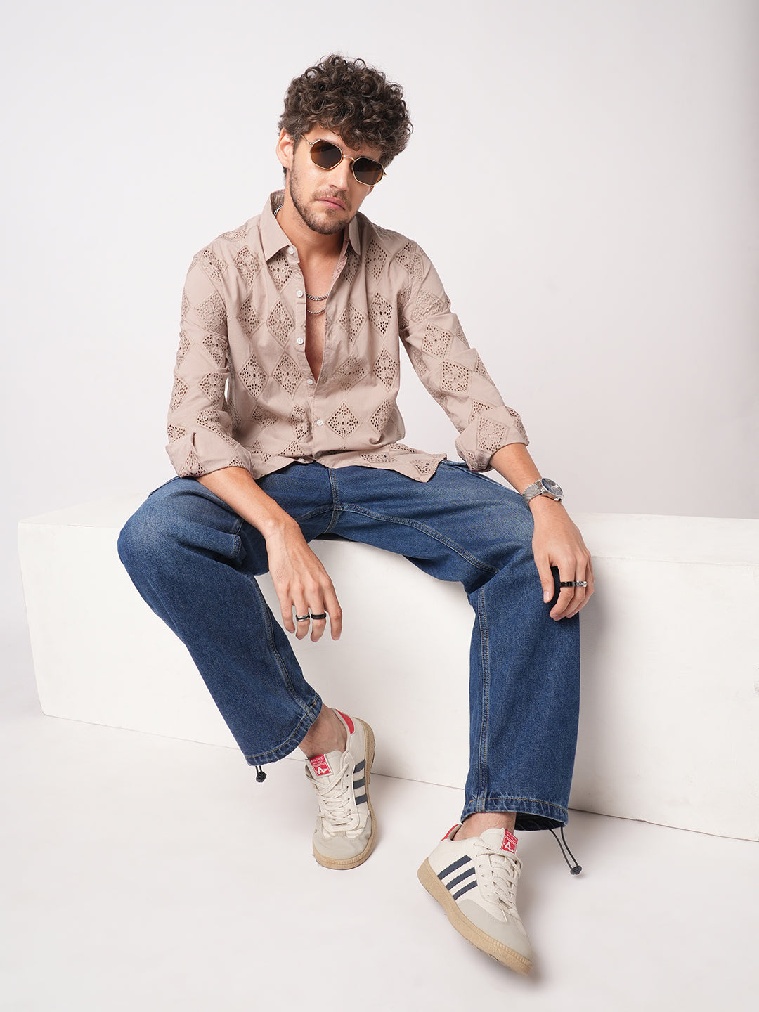 Rose Dust Artisan Stitch Schiffli Shirt