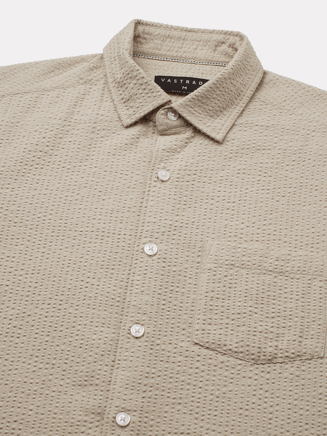 Pearl Beige Seersucker Shirt