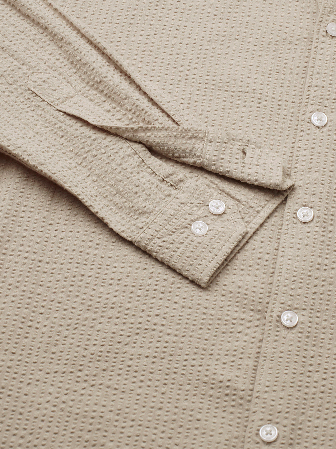 Pearl Beige Seersucker Shirt