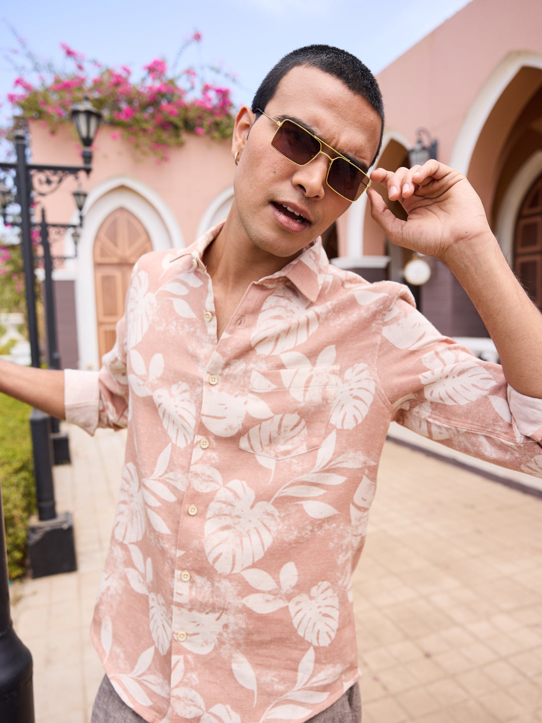 Sunset Brown Aloha Printed Shirt