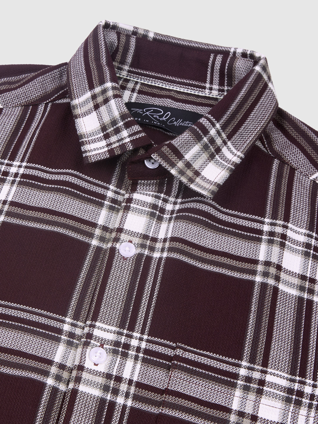 Premium Cotton Vintage Deep Wine Plaid Checks Shirt