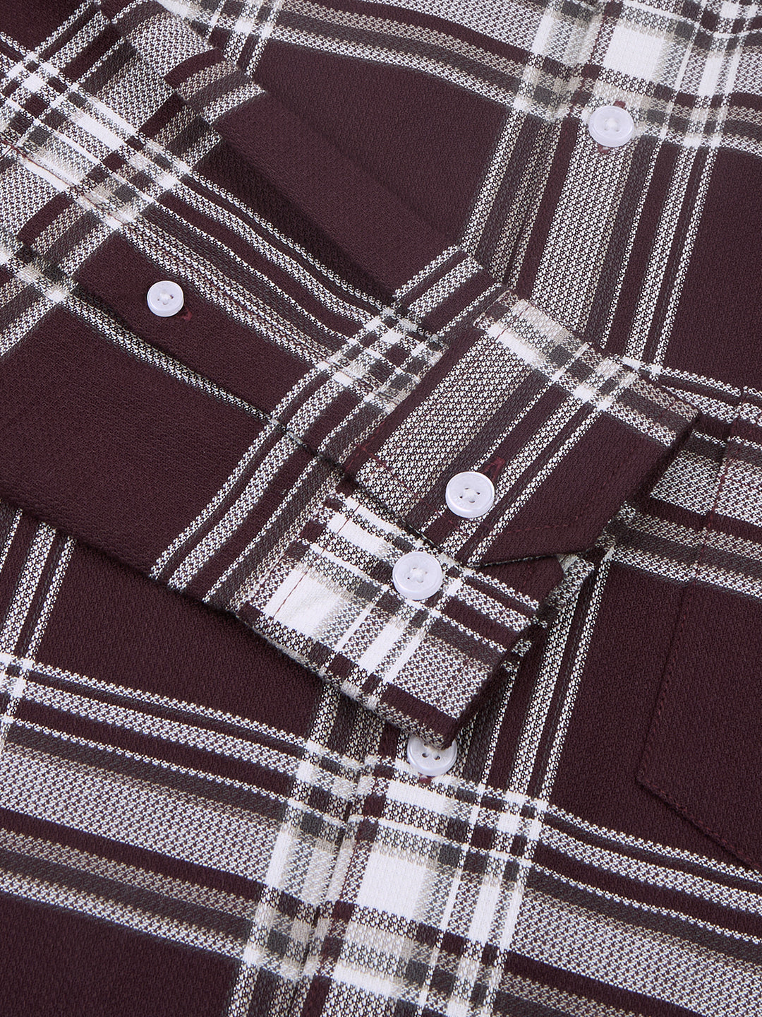 Premium Cotton Vintage Deep Wine Plaid Checks Shirt