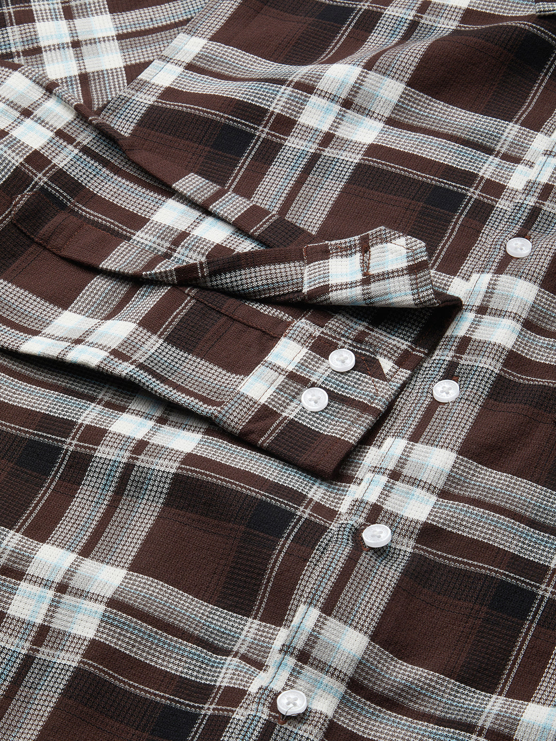 Premium Cotton Espresso Grid Retro Plaid Shirt