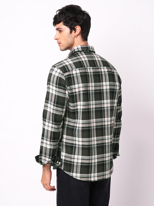 Premium Cotton Evergreen Plaid Checks Opulent Shirt