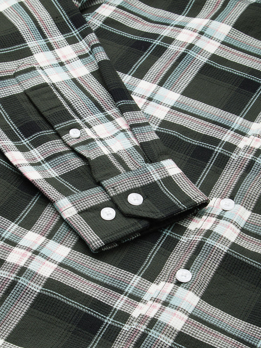 Premium Cotton Evergreen Plaid Checks Opulent Shirt