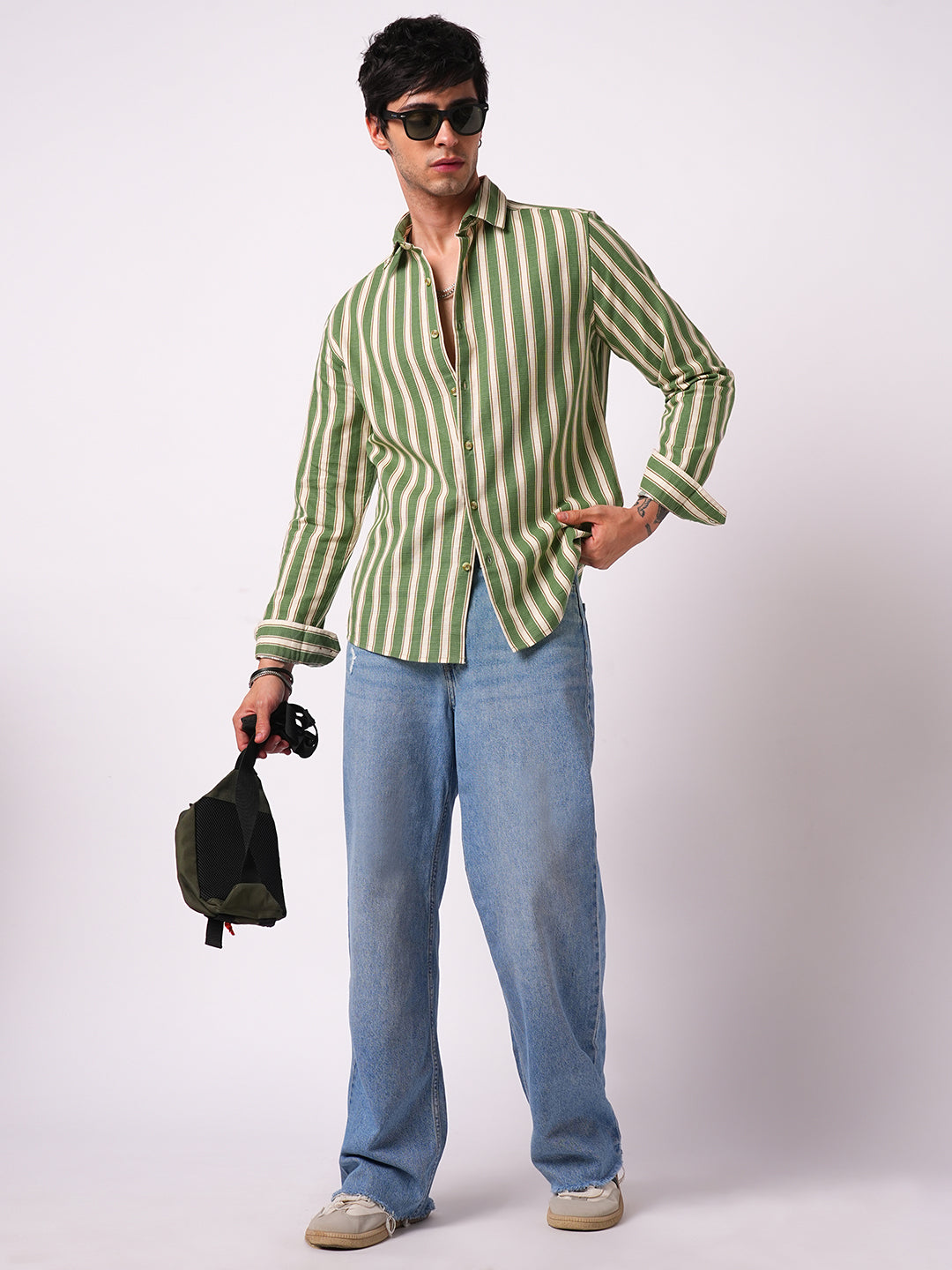 Green Striped Riviera Vibe Shirt