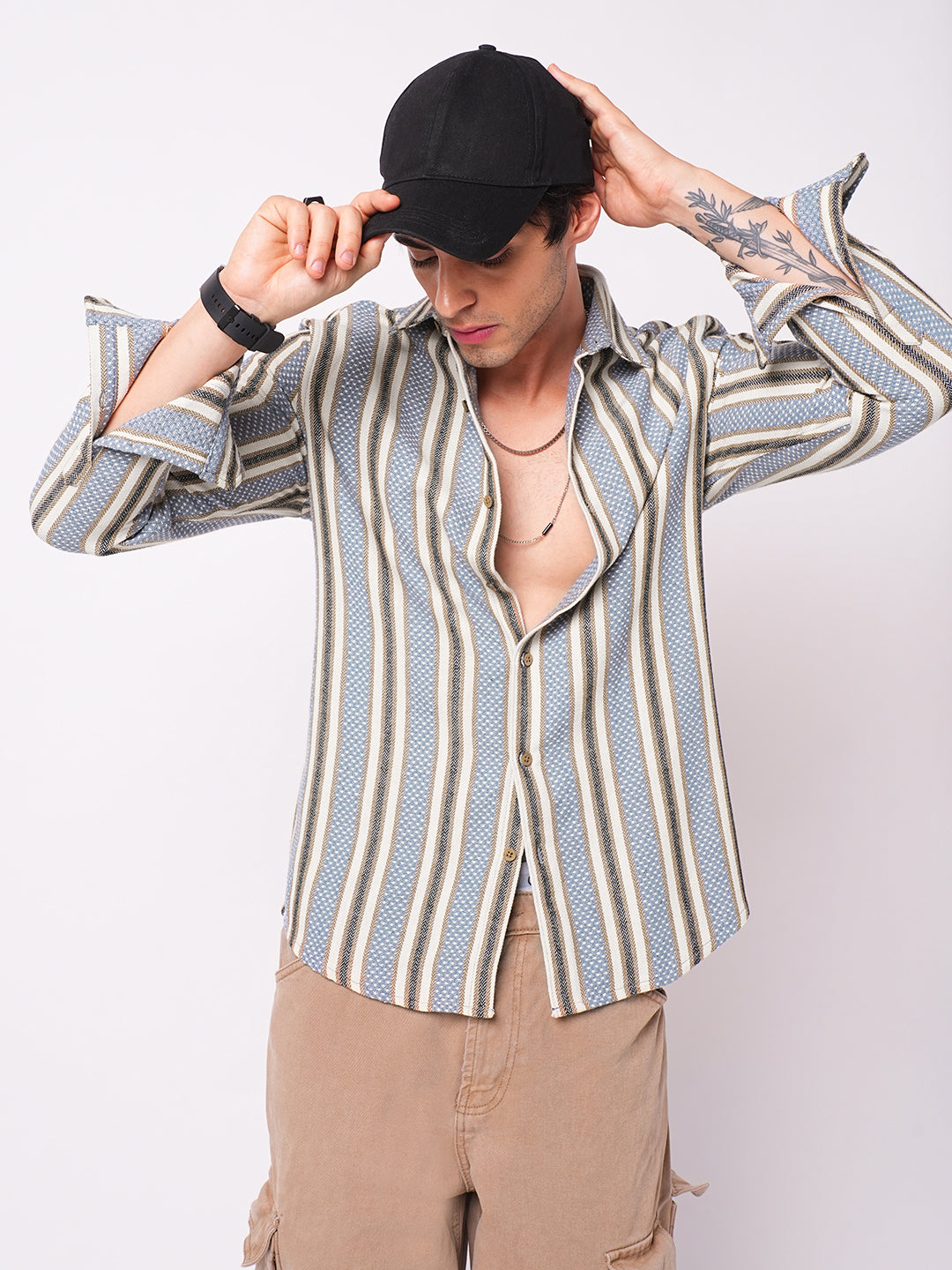 Blue Atlas Loom Striped Shirt