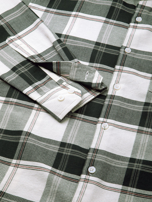 Premium Cotton Ivory Forest Plaid Checks Shirt