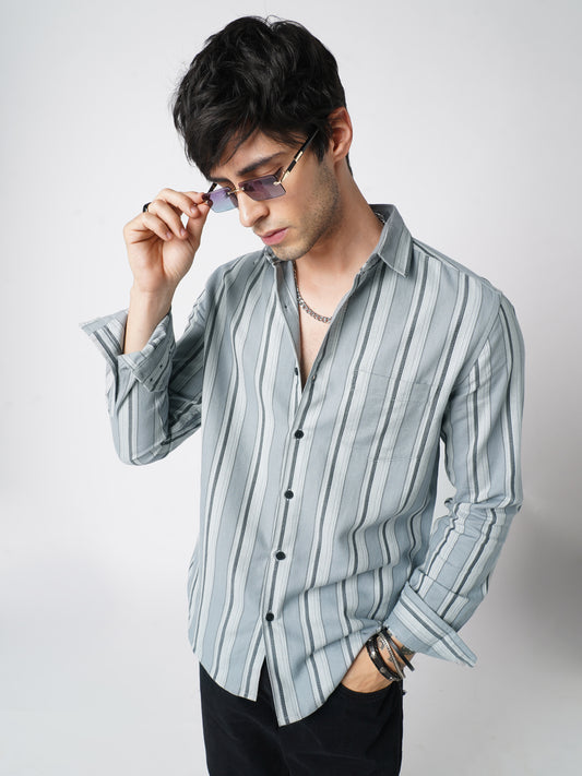 Premium Cotton Ash Flow Linear Shirt