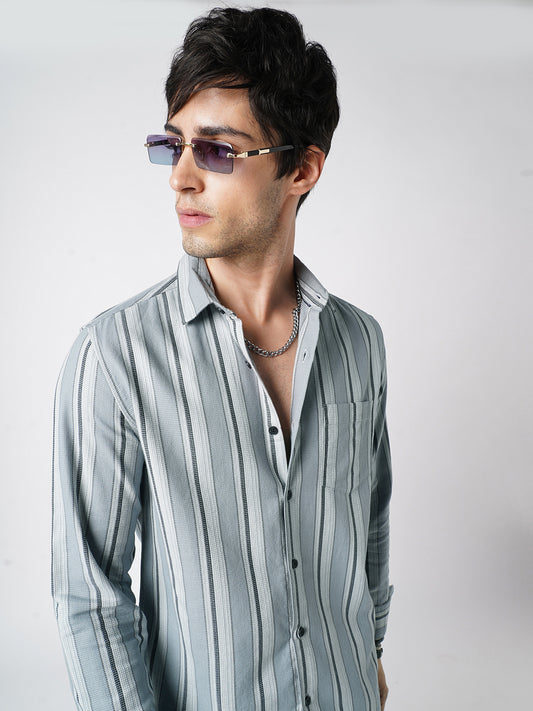 Premium Cotton Ash Flow Linear Shirt