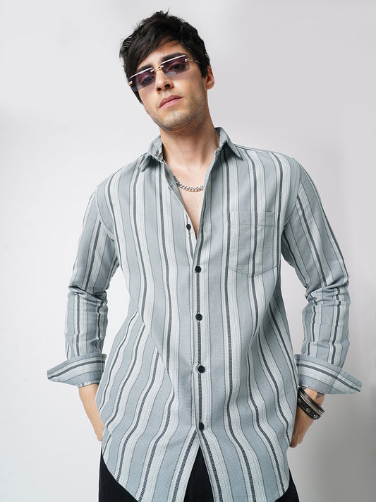 Premium Cotton Ash Flow Linear Shirt