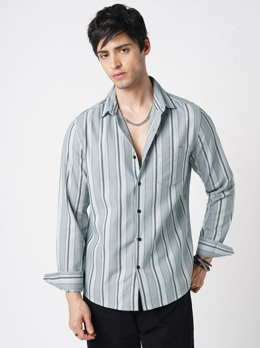 Premium Cotton Ash Flow Linear Shirt