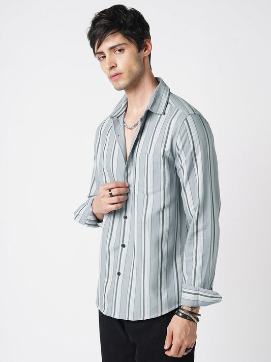 Premium Cotton Ash Flow Linear Shirt