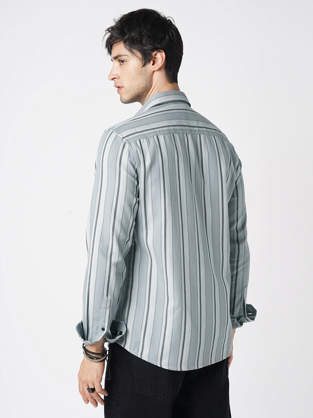 Premium Cotton Ash Flow Linear Shirt