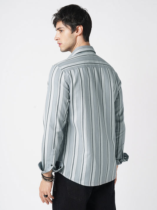 Premium Cotton Ash Flow Linear Shirt