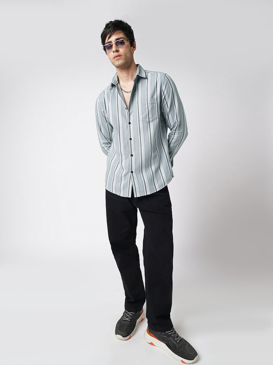 Premium Cotton Ash Flow Linear Shirt