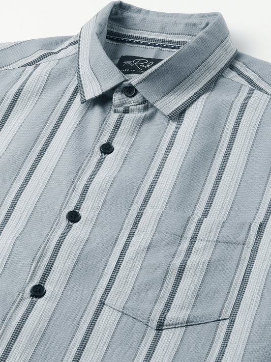 Premium Cotton Ash Flow Linear Shirt