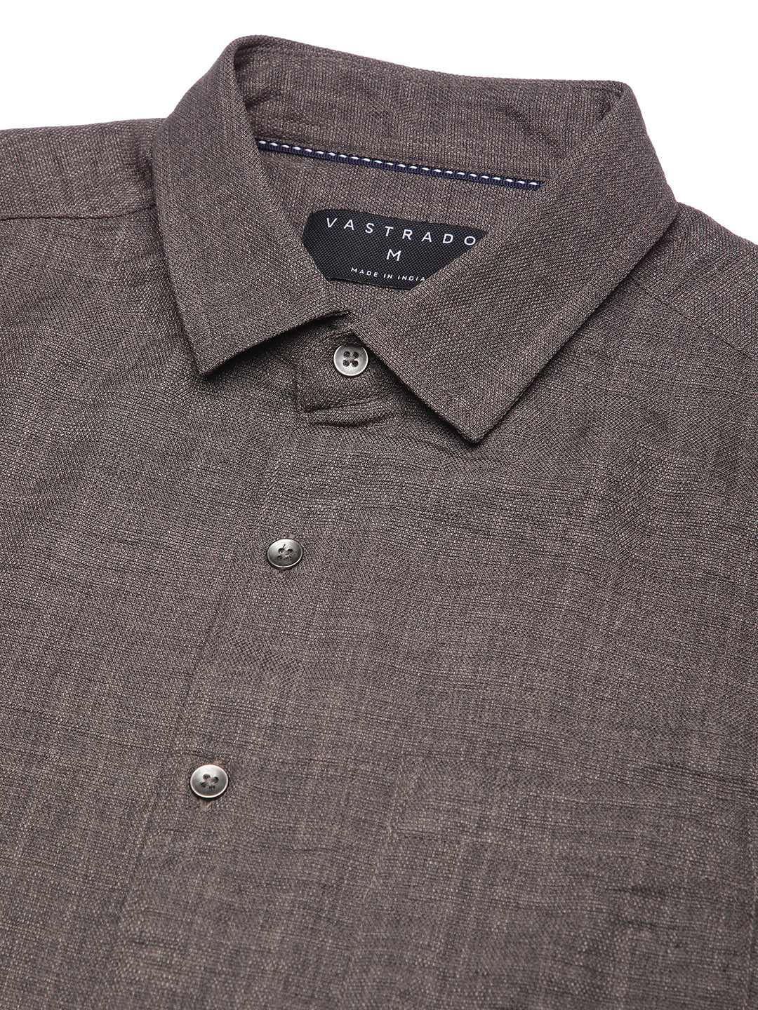 Taupe Minimalist Solid Crinkled Shirt