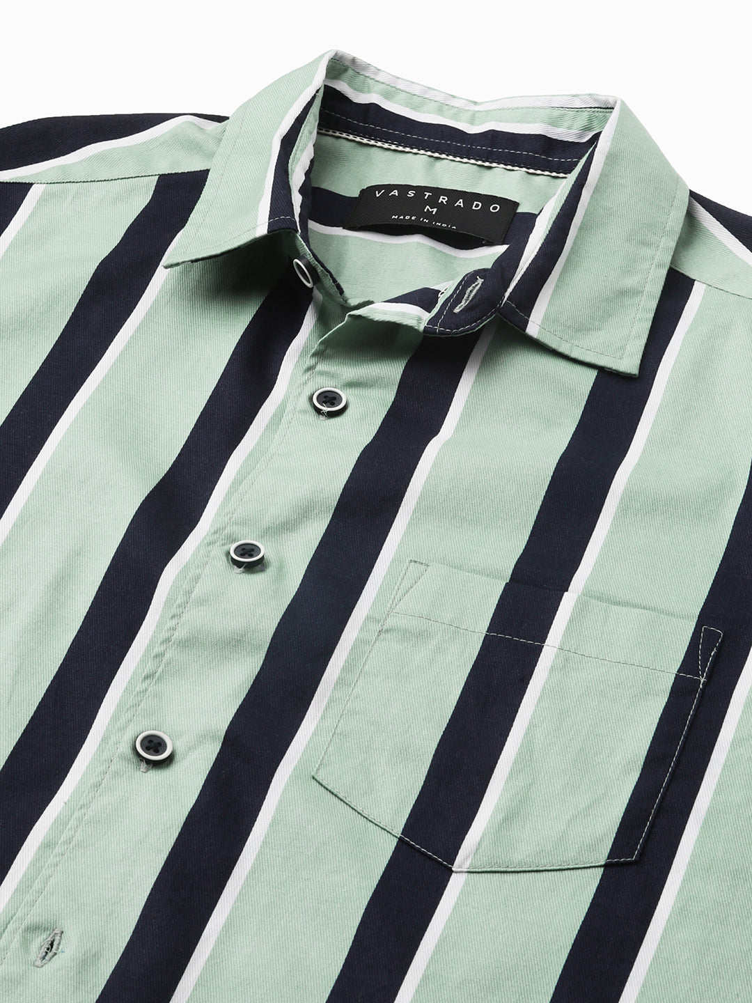 Sage Green & Navy Harbour Striped Shirt