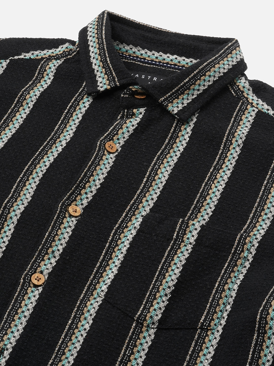 Black Midnight Tapestry Striped Shirt
