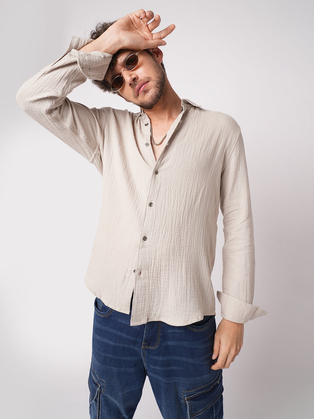 Malibu Beige Double Cloth Shirt