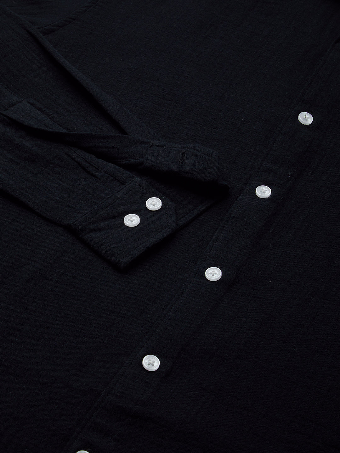 Eternal Midnight Black Double Cloth Elegance Shirt