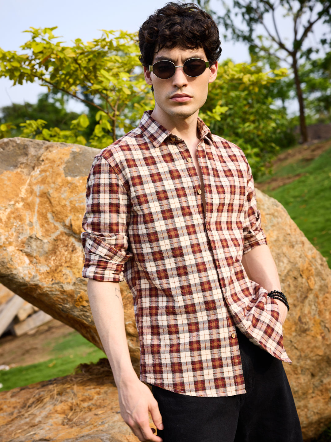 Rustic Auburn Checkmate Seersucker Shirt