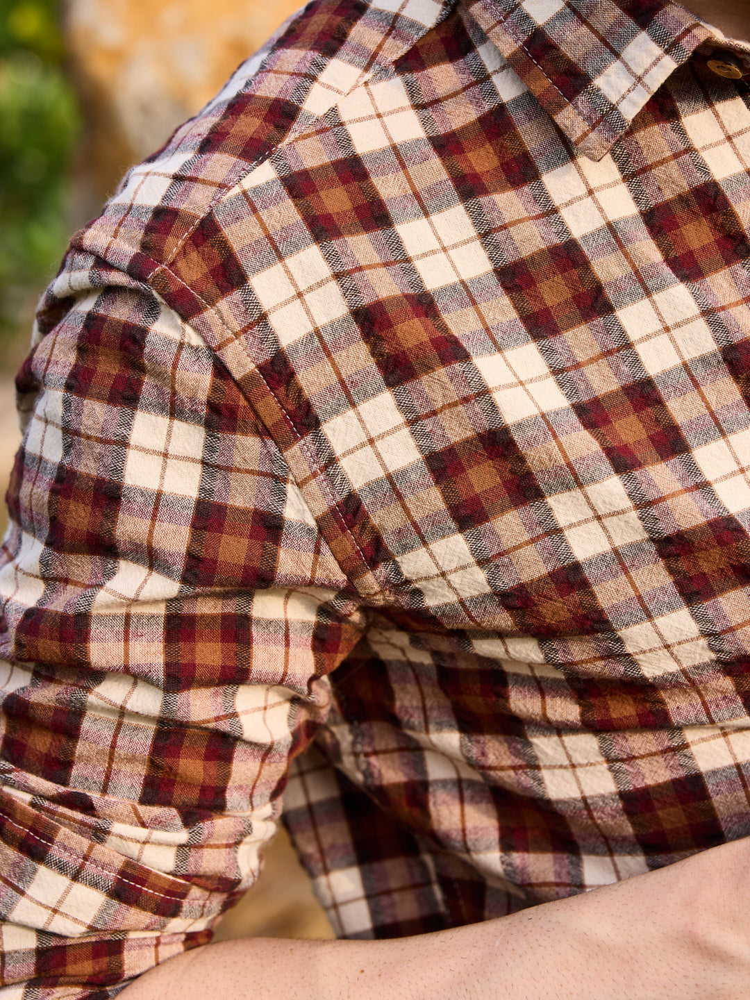 Rustic Auburn Checkmate Seersucker Shirt