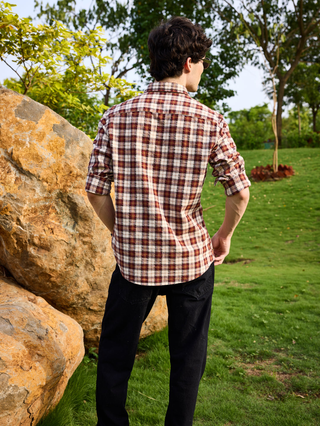 Rustic Auburn Checkmate Seersucker Shirt