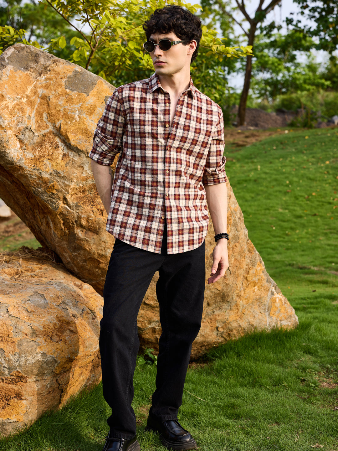 Rustic Auburn Checkmate Seersucker Shirt