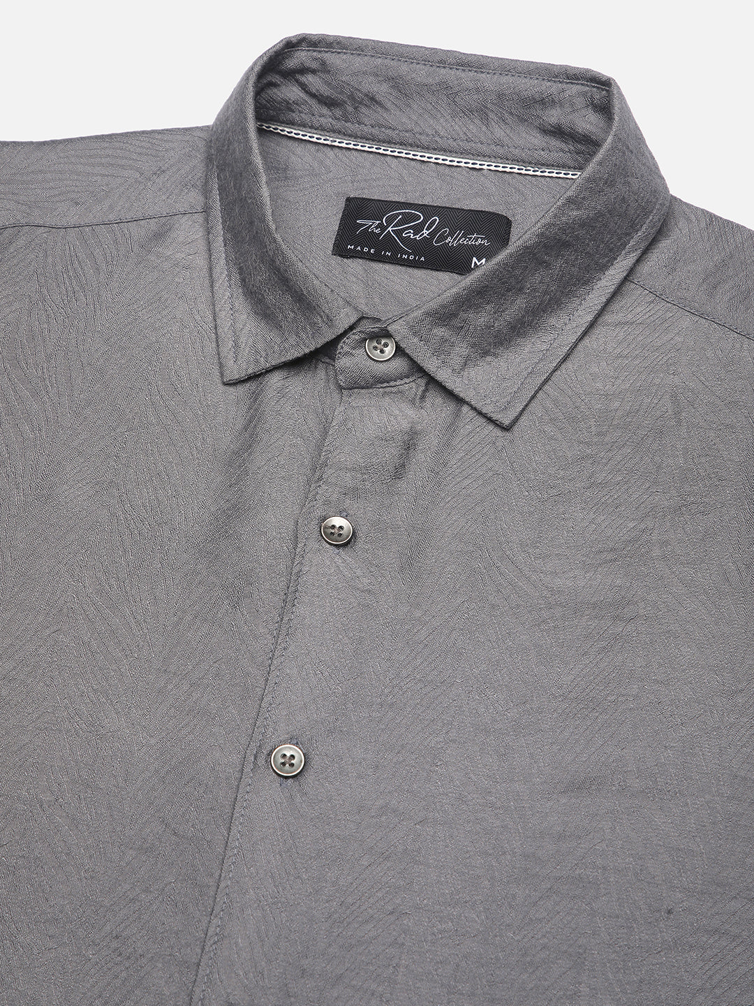 Gunmetal Grey Rhythmic Wave Jacquard Shirt