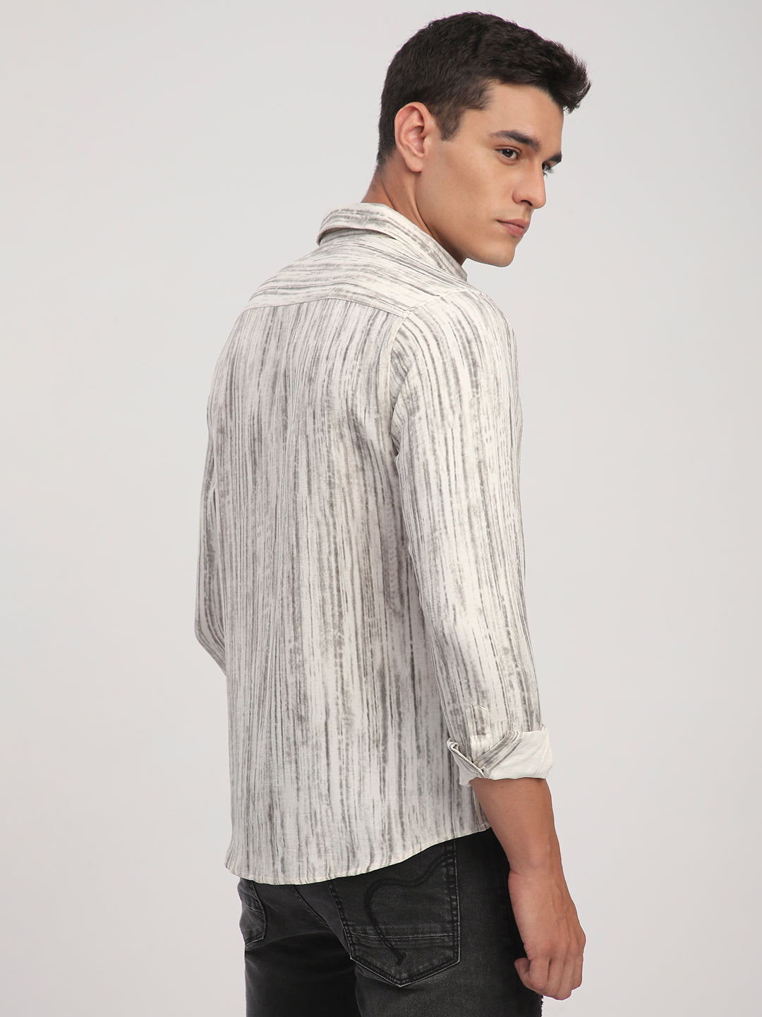 White & Grey Monsoon Mist Printed Shirt