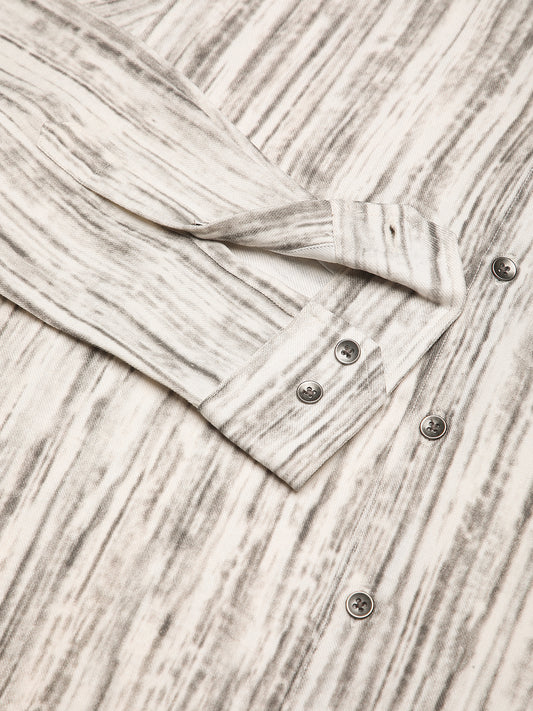White & Grey Monsoon Mist Printed Shirt