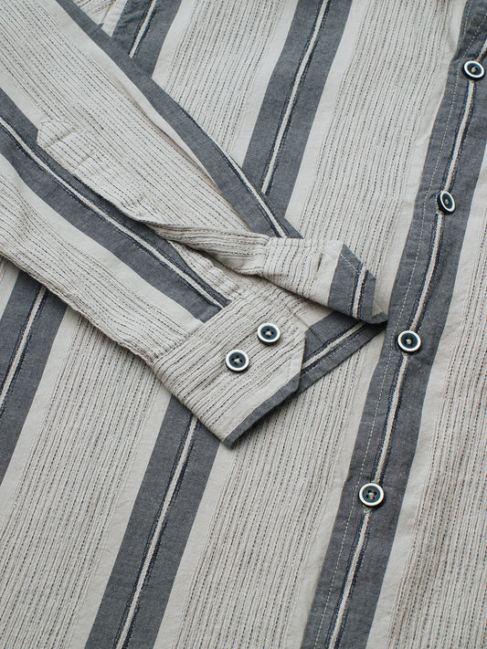 Grey Slateway Stripe Textured Shirt