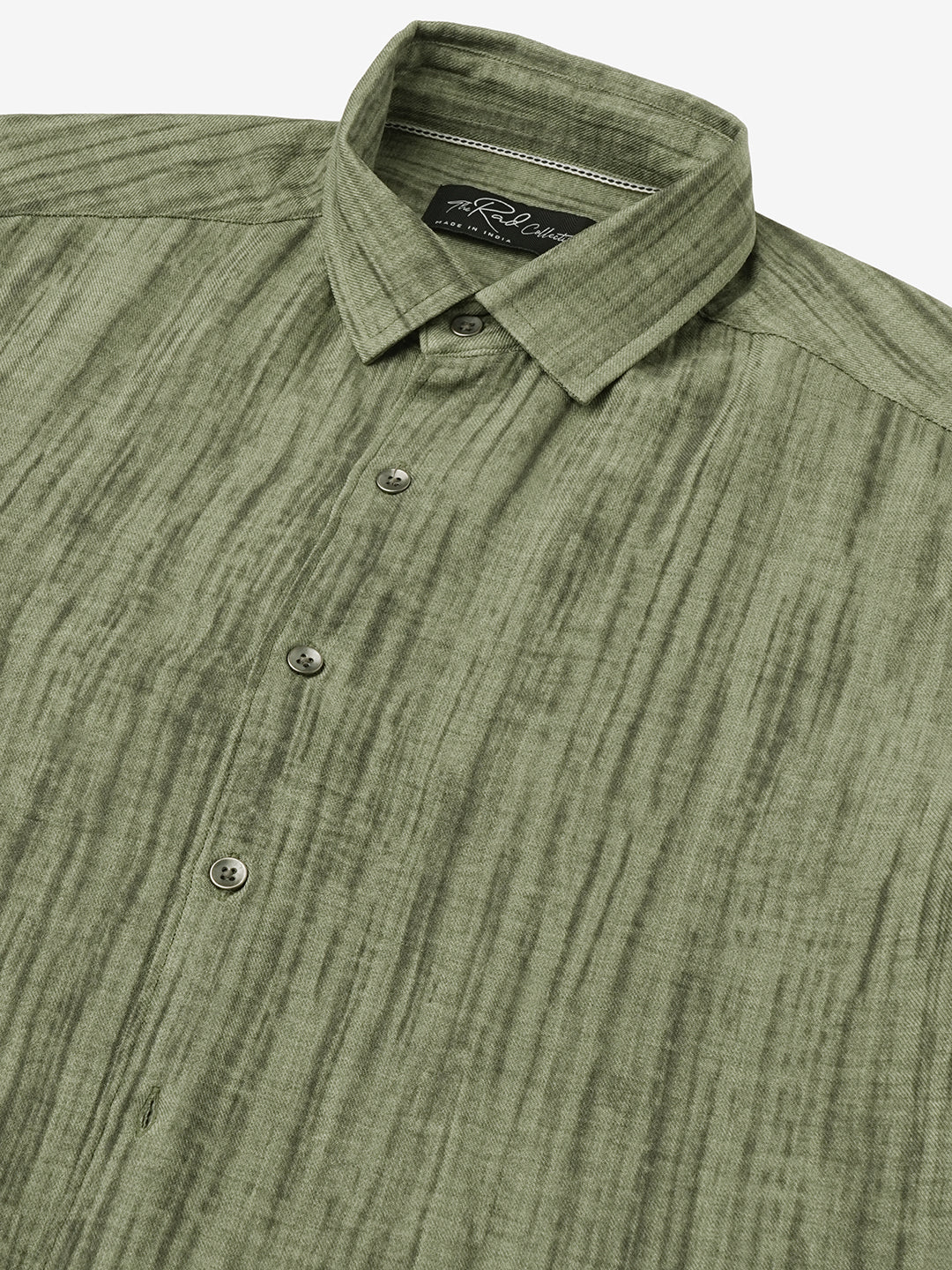 Olive Tie & Dye Printed Shirt
