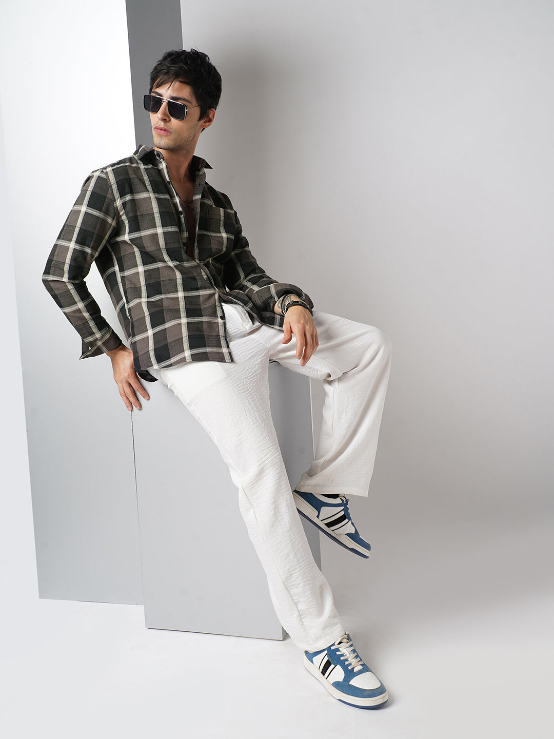 Nocturne Crest Luxe Plaid Black Shirt